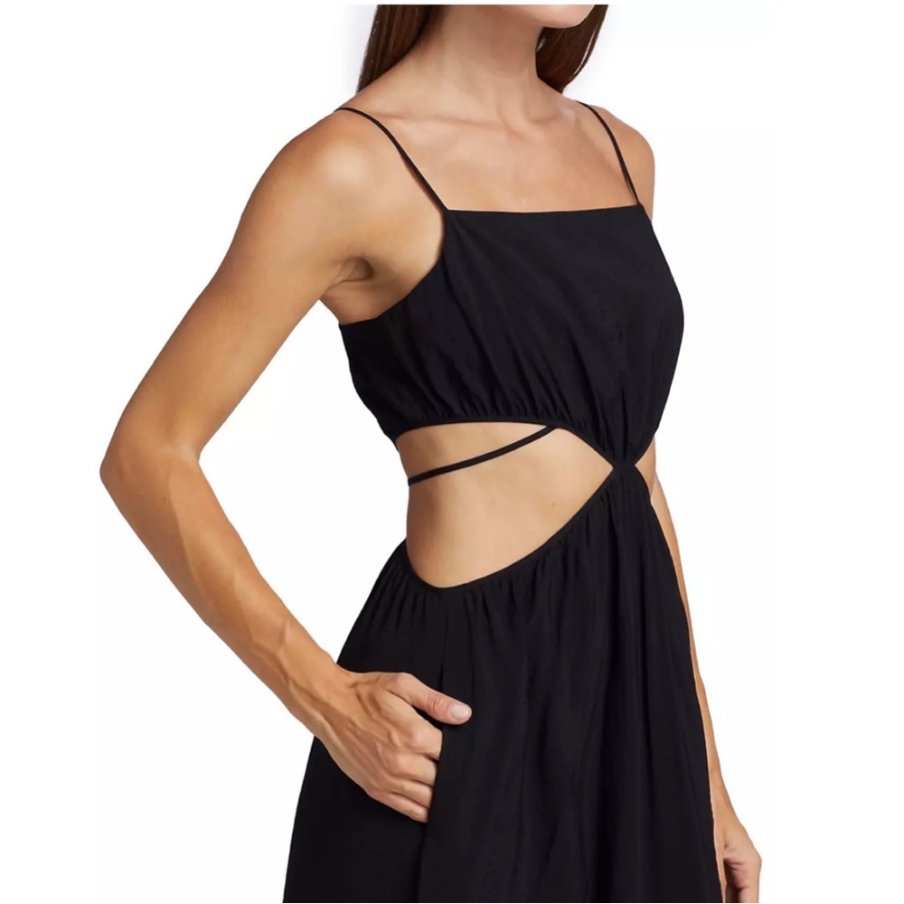 JONATHAN SIMKHAI Amora Strap Detail Maxi Dress Sz M Black - Picture 6 of 14